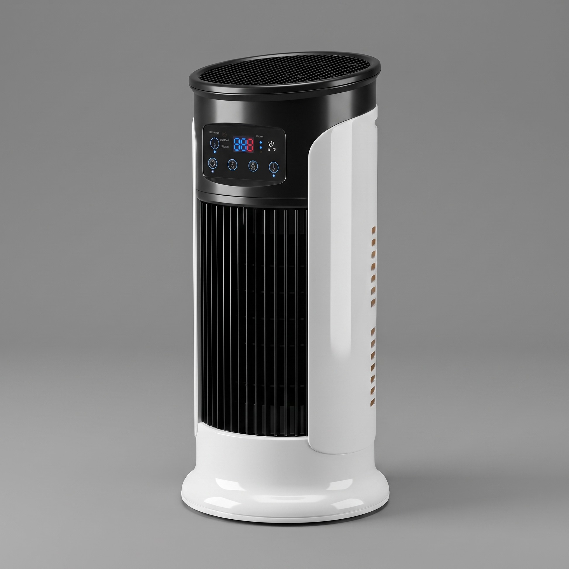 Portable personal air conditioner, angled view
