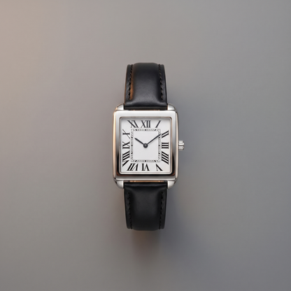 Men's classic square dress watch, top view