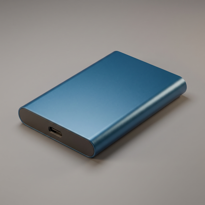 Portable high-speed SSD, angled view